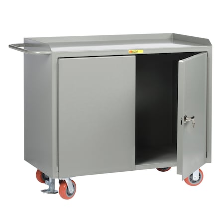 Little Giant Mobile Bench Cabinets, 36"W, 2 Locking Doors, Powder Coated Steel MB-2D-2436-FL